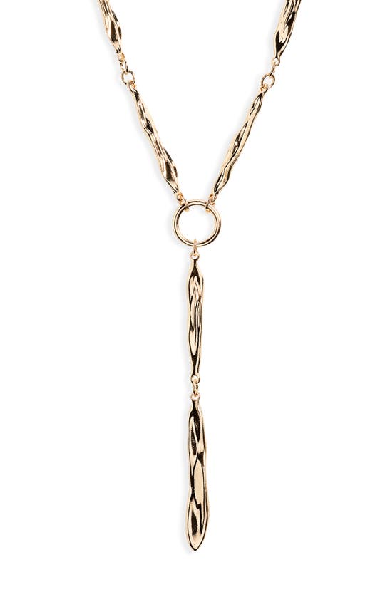 Shop Nordstrom Rack Molten Bar Y-necklace In Gold