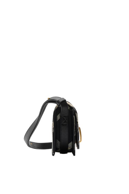 Burberry Rocking Horse Medium Check Crossbody Bag In Black