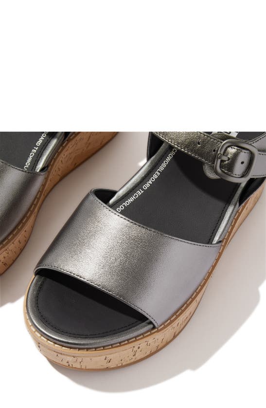 Shop Fitflop Eloise Ankle Strap Platform Sandal In Classic Pewter Mix