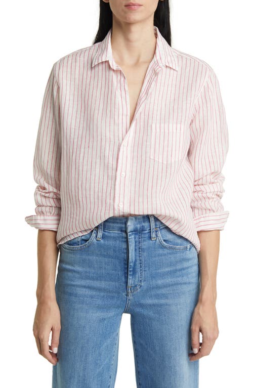 Frank & Eileen Eileen Relaxed Button-Up Shirt in Pink Stripe at Nordstrom, Size X-Large