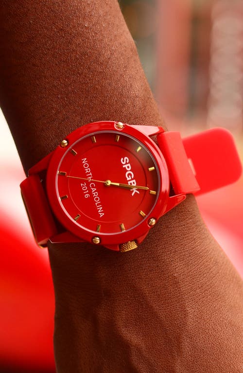 Shop Spgbk Watches The 71st Silicone Strap Watch, 44mm In Red/gold