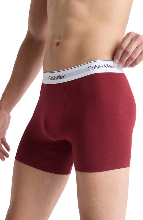 Shop Calvin Klein Assorted 5-pack Modern Stretch Cotton Performance Boxer Briefs In Red/black/grey Assorted