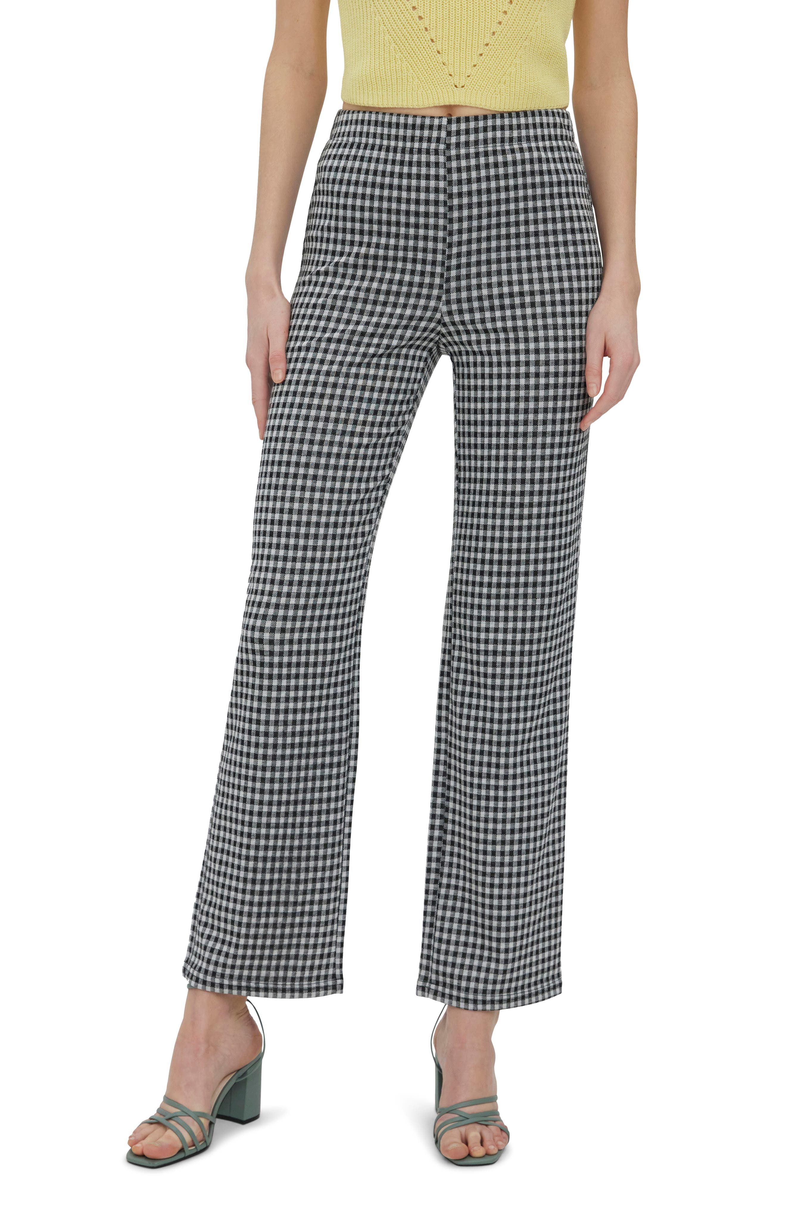 Vero Moda Straight Leg Pants in Black Check - Part of A Set