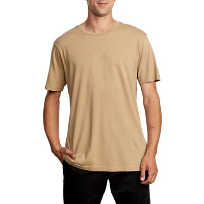 Rvca Small Embroidered Logo T-Shirt, Brown