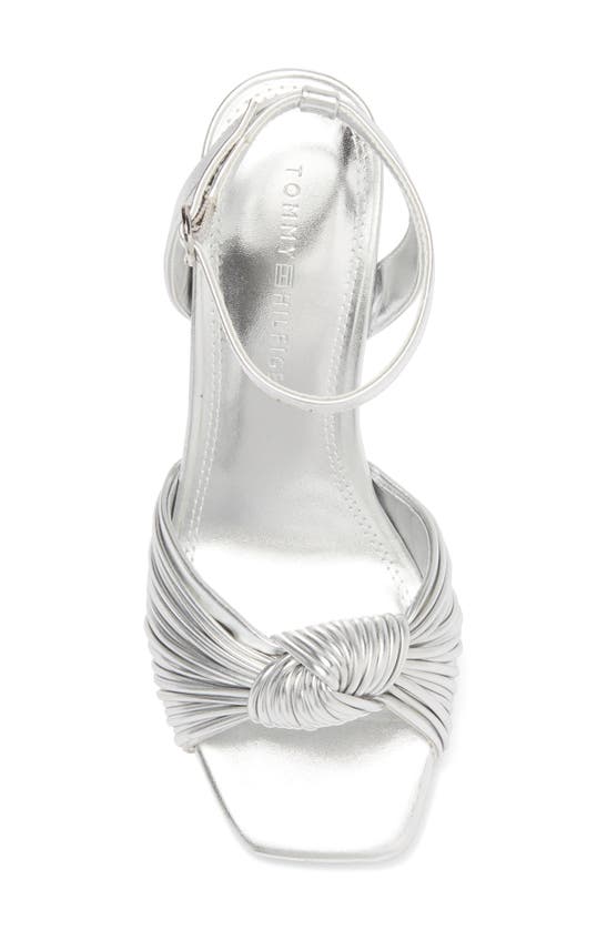 Tommy Hilfiger Sarifina Knotted Strap Sandal In Silver