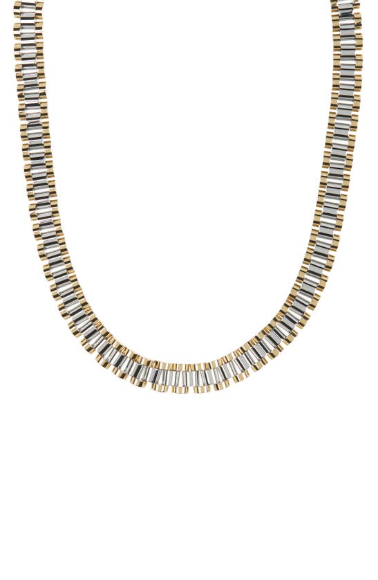 Shop Covet Two-tone Watch Band Necklace In Gold