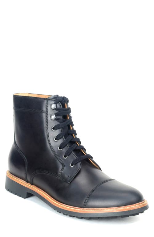 Warfield & Grand Gresham Lugged Cap Toe Boot in Black 