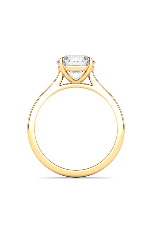 Shop Hautecarat Round Brilliant Cut Lab Created Diamond Ring In 2.00 Ctw 18k Yellow Gold