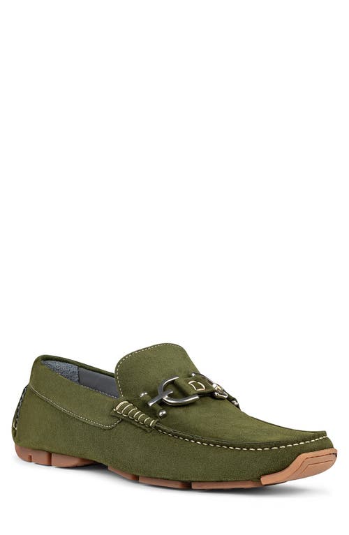 Donald Pliner Moc Toe Driving Loafer in Military Green 