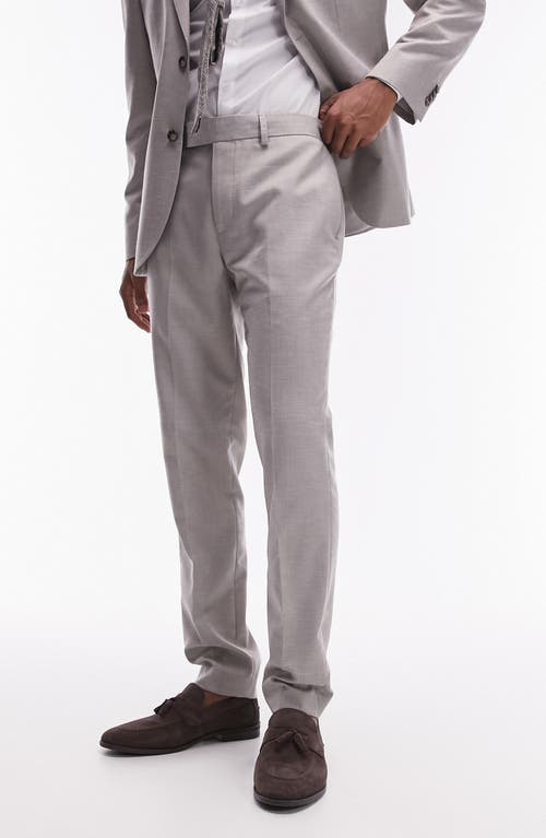 Topman Slim Fit Dress Pants Stone at Nordstrom,