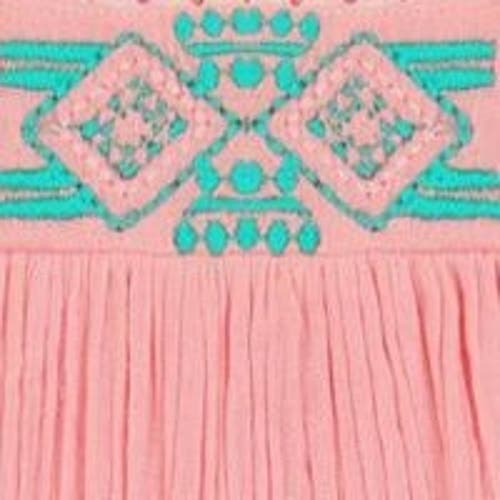 Shop Mer St. Barth Maxi Sandrine Dress In Pink Sorbet Embroidery