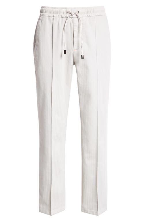 Shop Isaia Drawstring Stretch Cotton Wide Leg Pants In Light Grey