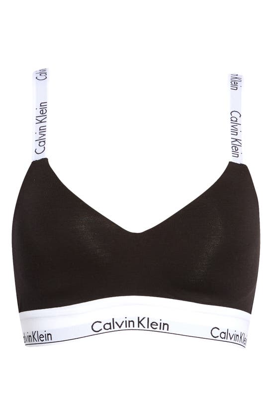 Calvin Klein Fuller Bust Modern Cotton Lightly Lined Bralette In Black In Black