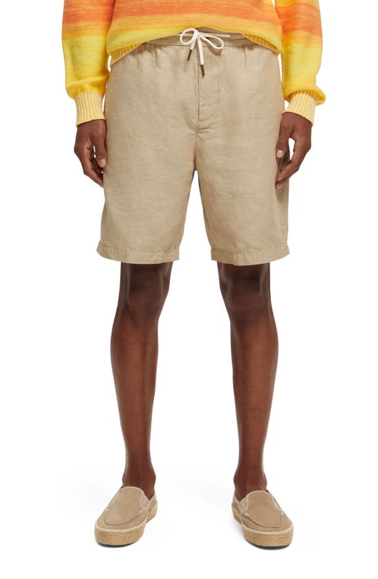 Scotch & Soda The Fave Linen-blended Bermuda Shorts In 0137-sand