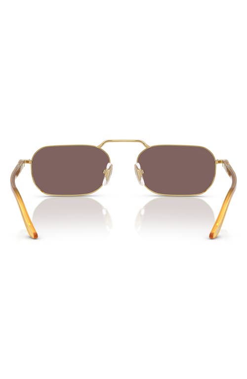 Persol 57mm Polarized Rectangular Sunglasses In Gold