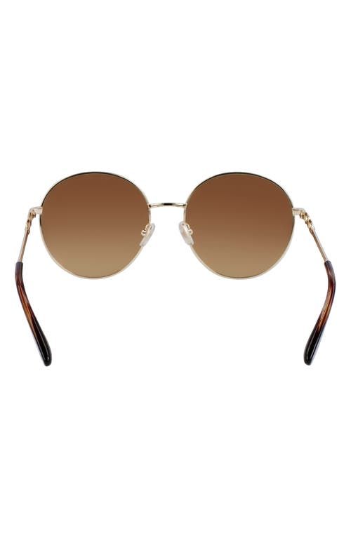 Shop Victoria Beckham 58mm Gradient Round Sunglasses In Gold/brown