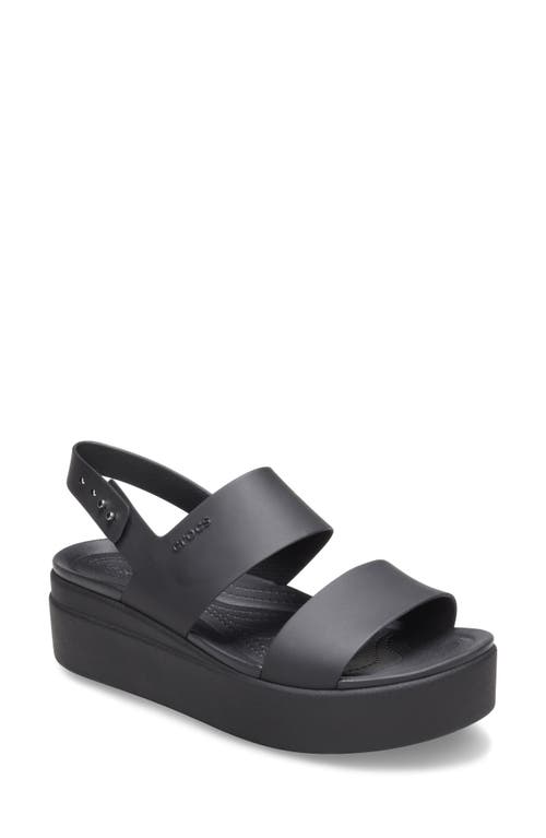 CROCS ™ Brooklyn Wedge Sandal in Black/Black 