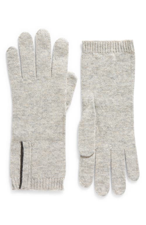 Monili Detail Cashmere Gloves in C8920 Greige