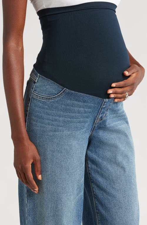 1822 Denim Over The Bump Wide Leg Maternity Jeans In Willa