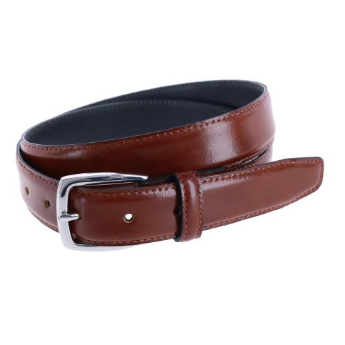 Shop Trafalgar Jameson 31mm Genuine Leather Dress Belt In Tan