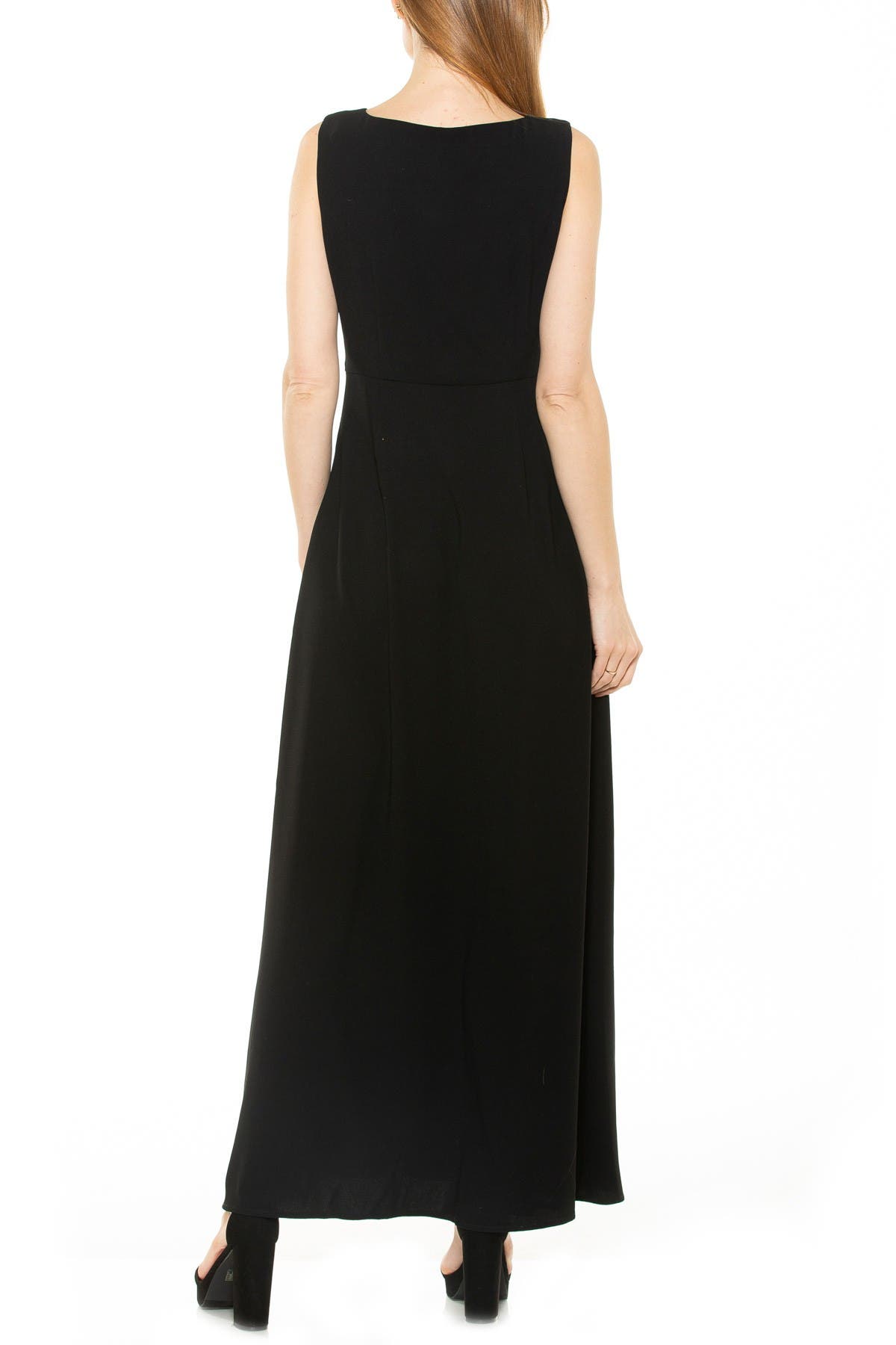 Alexia Admor Milana Button Front Sleeveless Maxi Dress In Black
