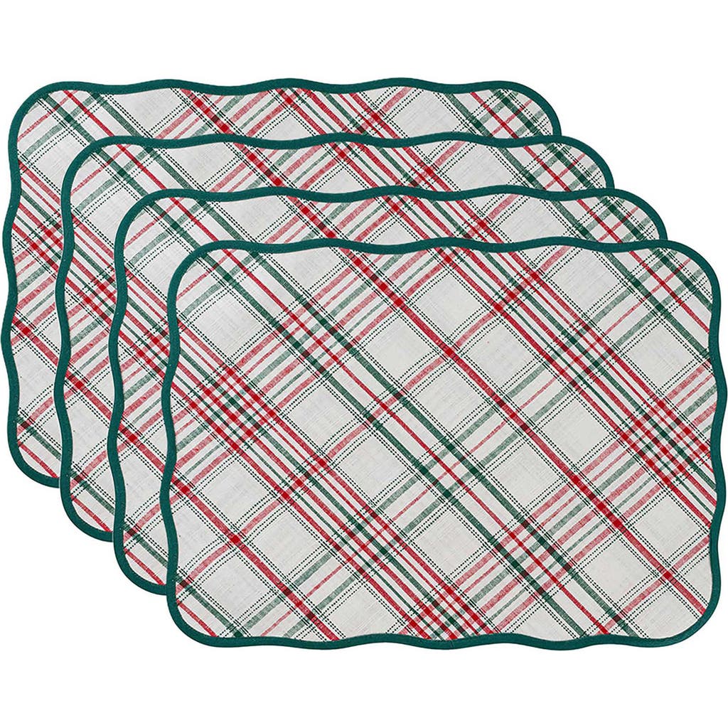 Juliska Merry Tartan Placemats, Set Of 4 In Mulberry/brown