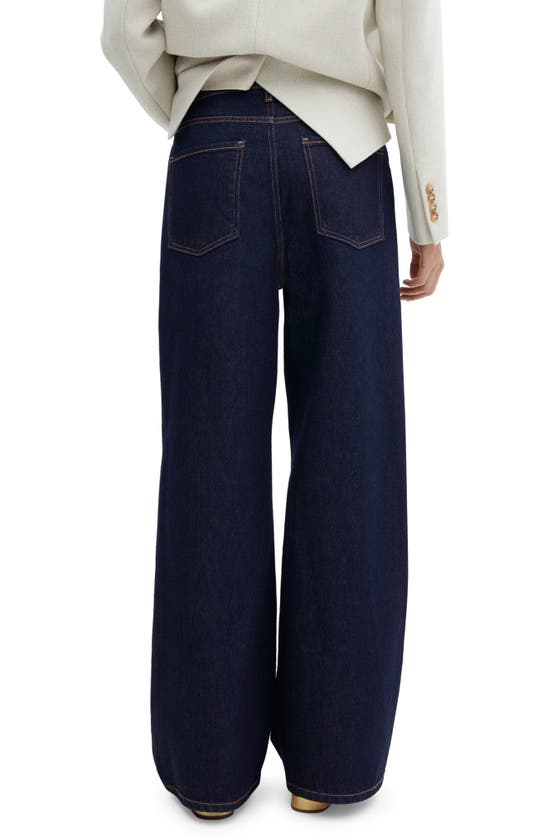 Mango Low Rise Wide Leg Jeans In Open Blue