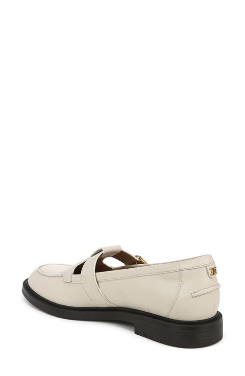 Sam Edelman Elaina T-strap Buckle Loafer Modern Ivory Leather In Modern Ivory
