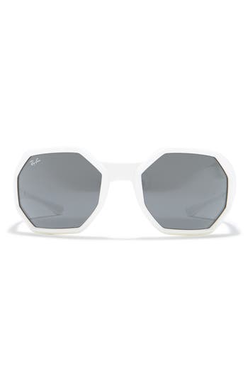 Shop Ray Ban Ray-ban 59mm Wrap Sunglasses In White/dark Grey
