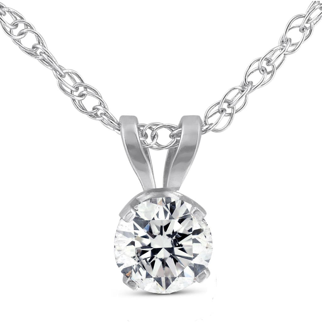 Bliss Diamond 1/3ct Lab Grown Diamond Round Solitaire Pendant 14k Gold In 14k White Gold