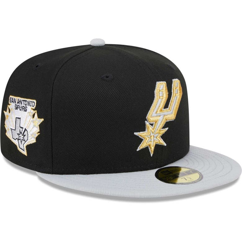 Shop New Era Black/gray San Antonio Spurs Gameday Gold Pop Stars 59fifty Fitted Hat