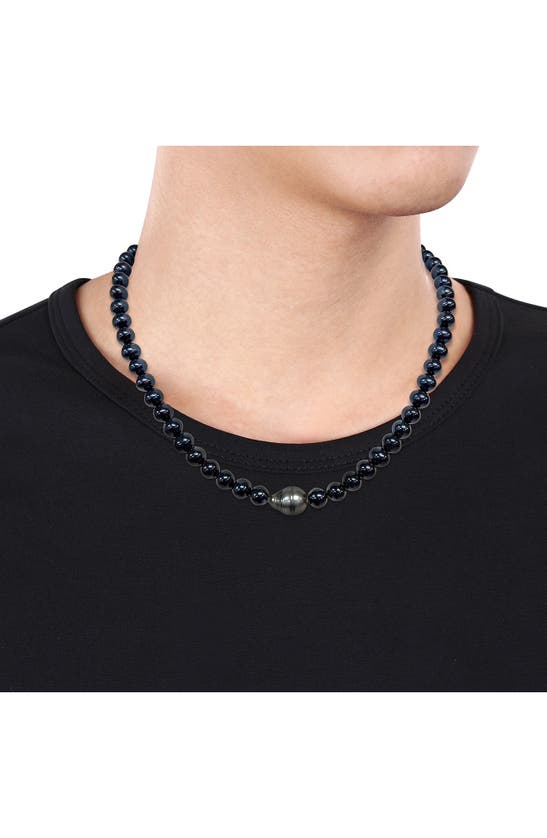 Shop Delmar Cultured Freshwater Pearl Necklace In Black