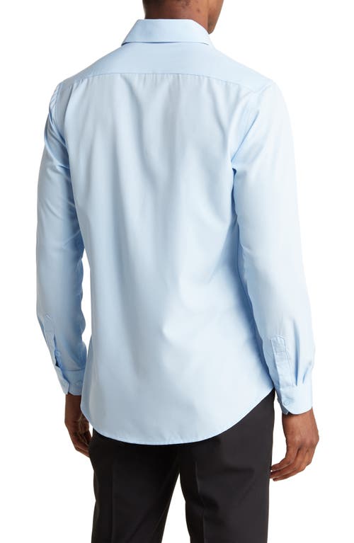 Tom Baine Slim Fit Solid Wrinkle Resistant Performance Stretch Button-up Shirt In Light Blue