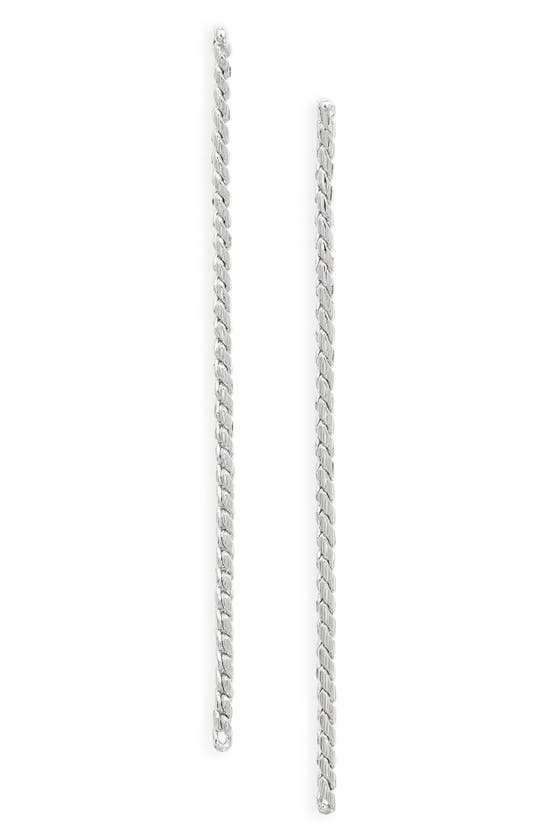 Shop Nordstrom Wheat Chain Linear Drop Earrings In Rhodium