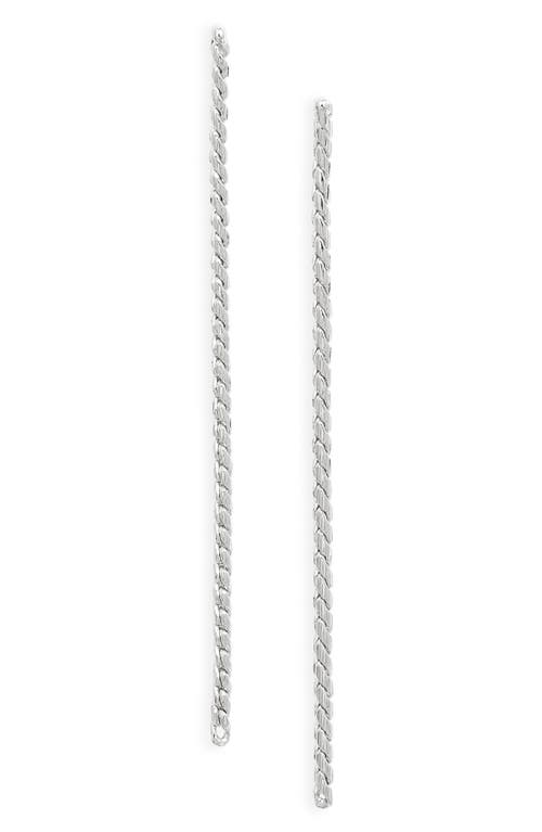 Nordstrom Wheat Chain Linear Drop Earrings in Rhodium at Nordstrom