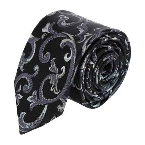 Trafalgar Christian the Romantic Brocade Silk Necktie in Silver 