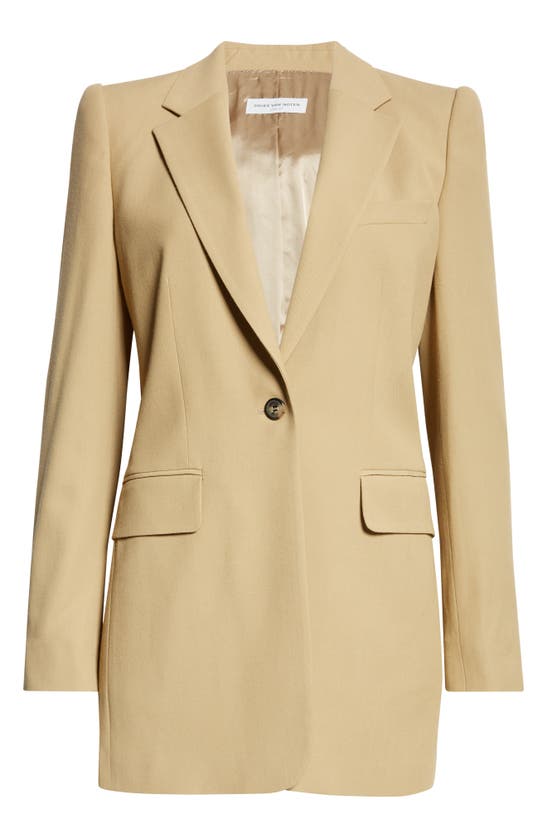 Dries Van Noten One-button Cotton Twill Blazer In Sand 900