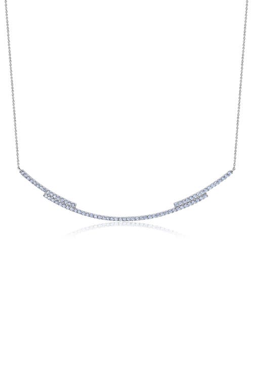 Crislu Cubic Zirconia Regal Long Bar Necklace in Silver at Nordstrom