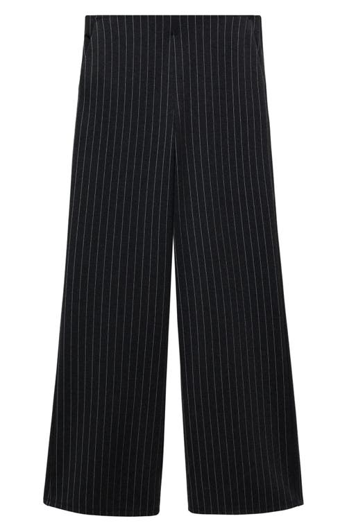 Shop Mango Rome Pinstripe Straight Leg Pants In Grey