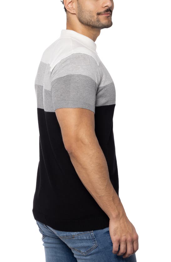 Spring + Mercer Striped Polo Sweater In Black