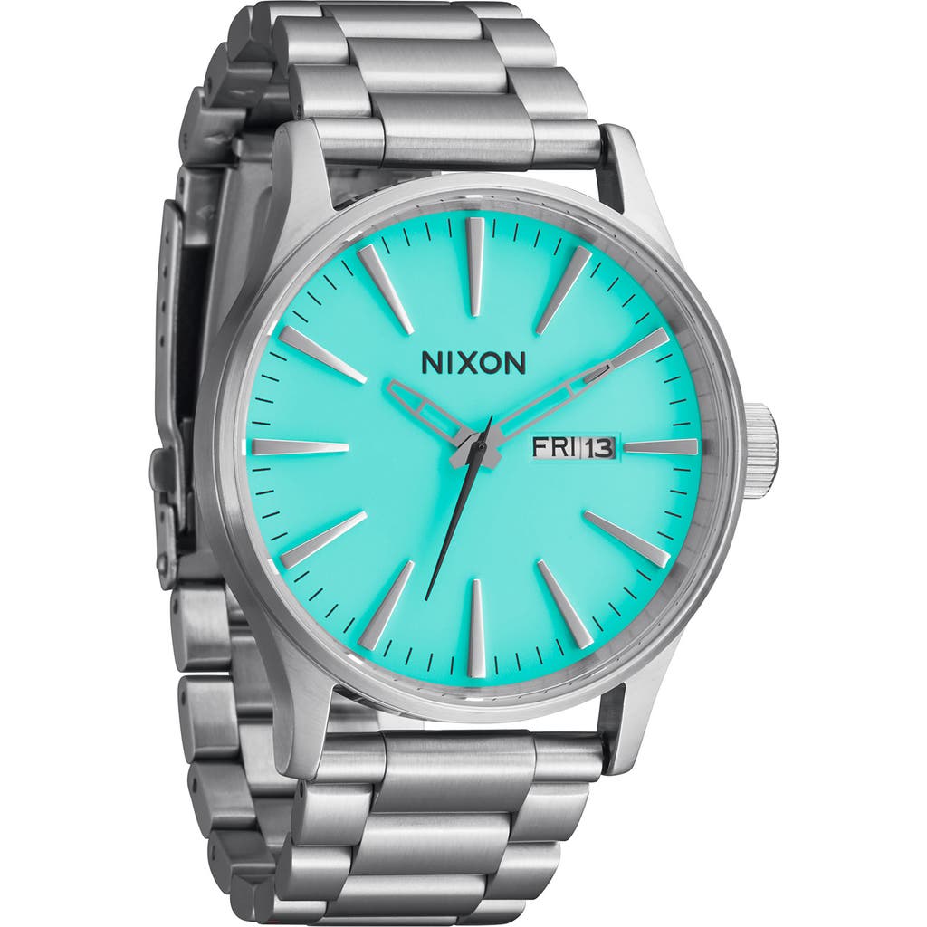 Nixon The Sentry Bracelet Watch, 42mm In Metallic