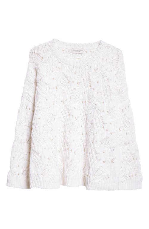 Johnstons Of Elgin Slouch Lace Stitch Cashmere Sweater In Luna