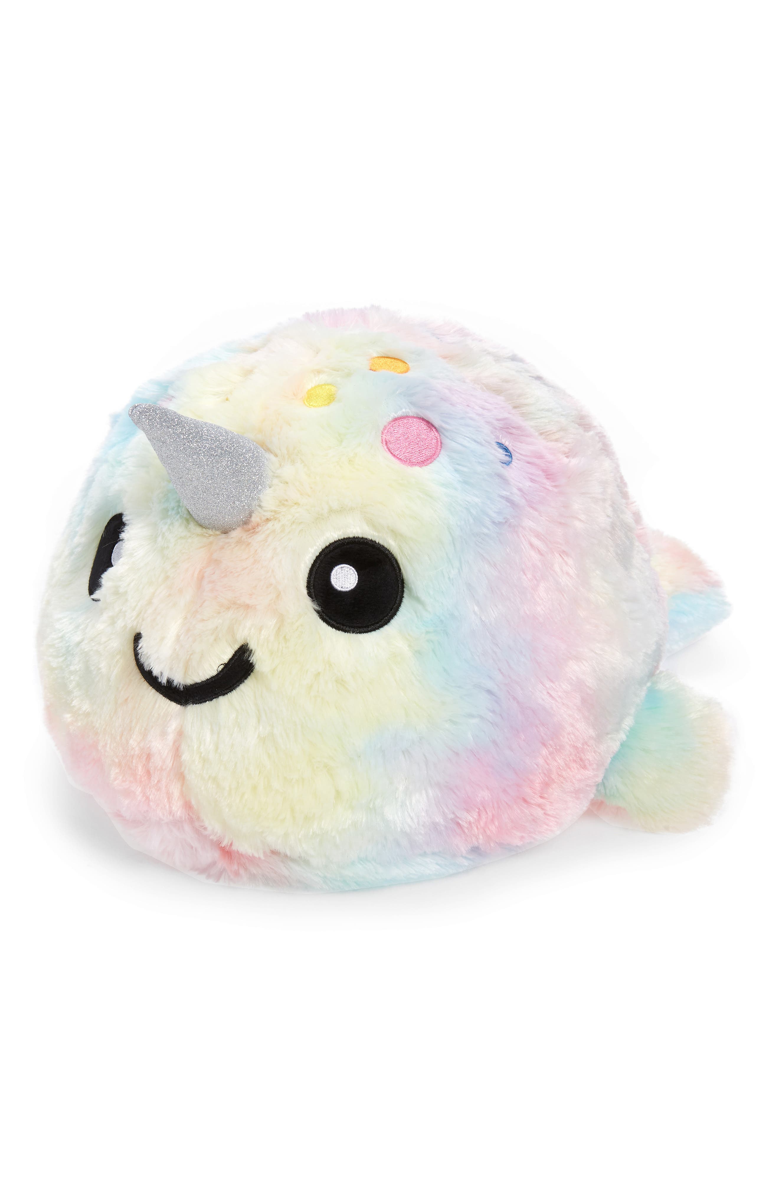 UPC 084100000061 product image for Iscream Rainbow Narwhal Bubblegum Scented Faux Fur Accent Pillow | upcitemdb.com