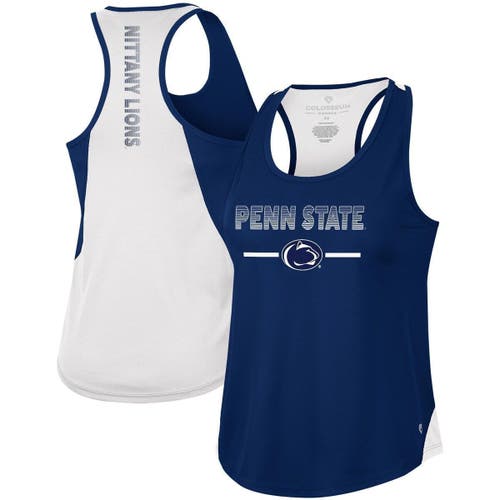 Women's Colosseum Navy Penn State Nittany Lions Sachs 2-Hit Scoop Neck Racerback Tank Top
