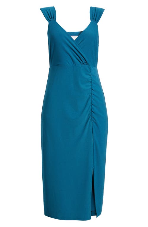Chelsea28 Gathered Jersey Dress In Teal Feather
