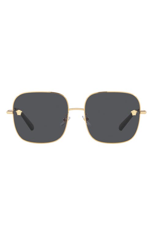Versace 59mm Square Sunglasses In Dark Grey/gold