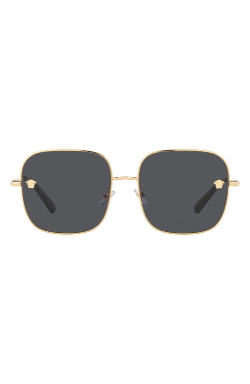 Shop Versace 59mm Square Sunglasses In Dark Grey/gold