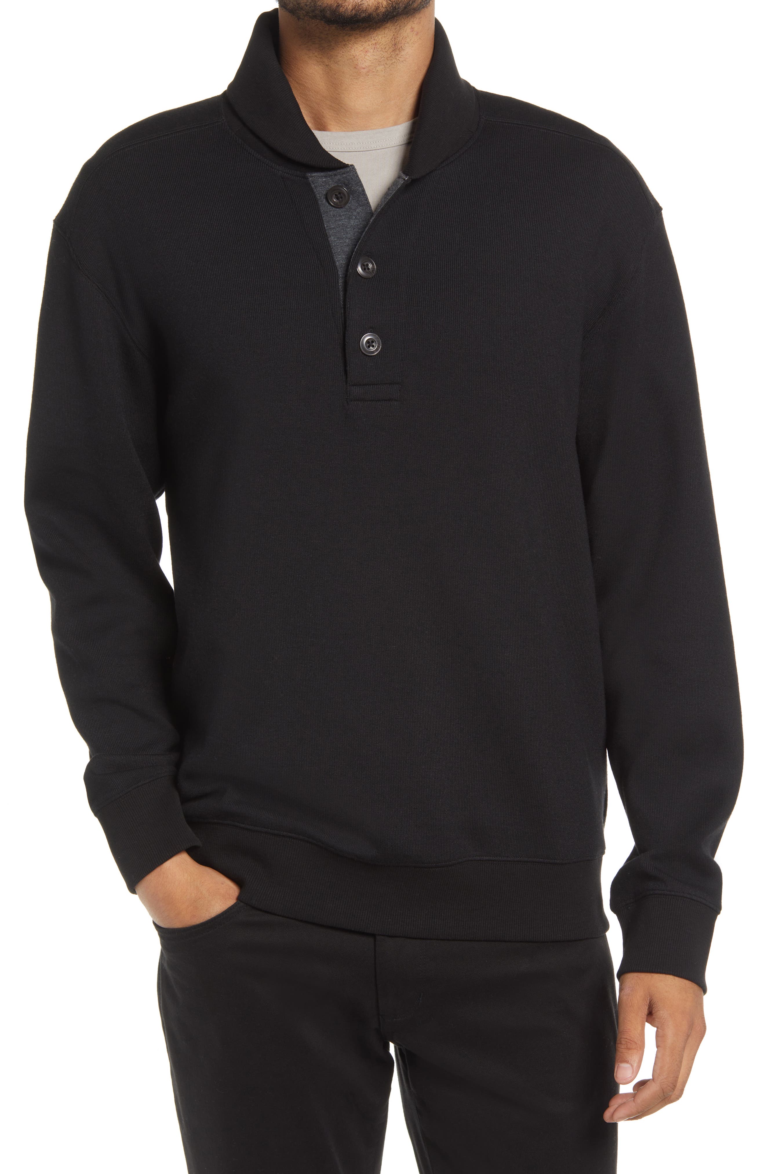 black henley sweater