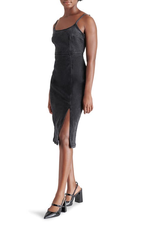 Shop Steve Madden Giselle Denim Dress In Washed Black