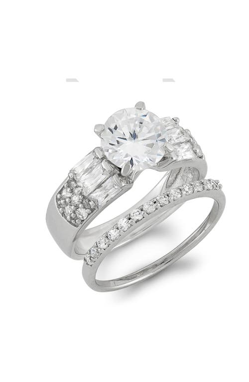 Fzn Cz 2-piece Bridal Ring Set In Silver